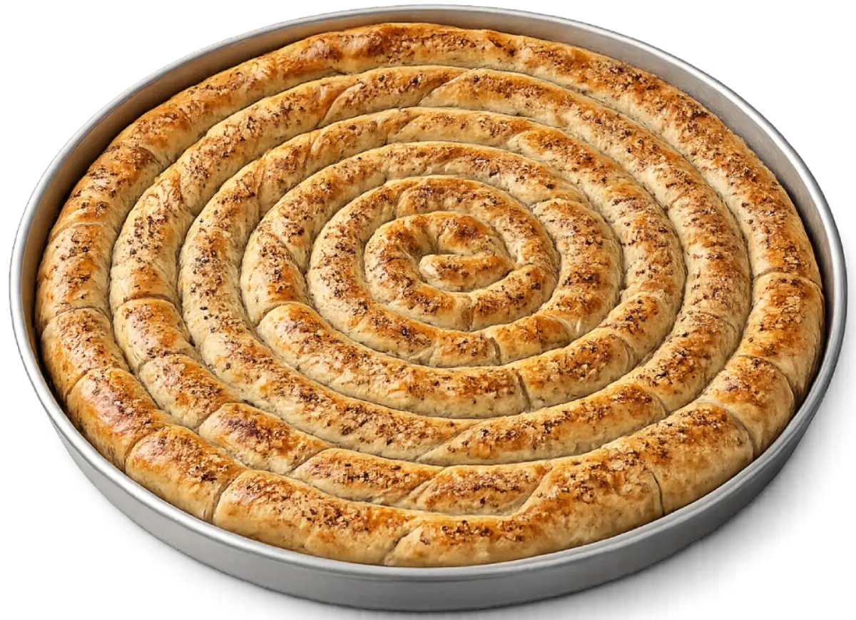 Susamlı spiral kol böreği üretim çıktısı